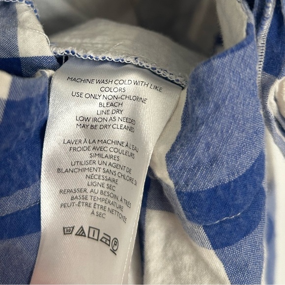 Maeve Anthropologie Halter Micro-Mini Blue Gignham romper size 6 preppy plaid - Picture 16 of 16